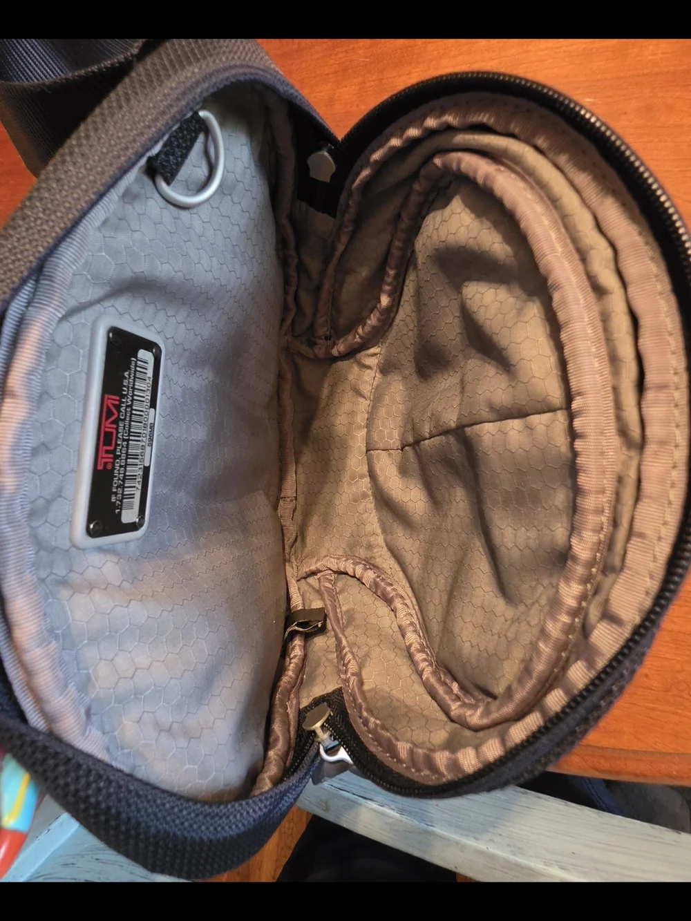 TUMI Blue Ballistic Nylon Belt Bag Waist Pack Crossbody Travel Bag Organizer